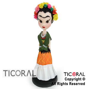 ADORNO FRIDA KHALO A. PORCELANA FRIA x 1